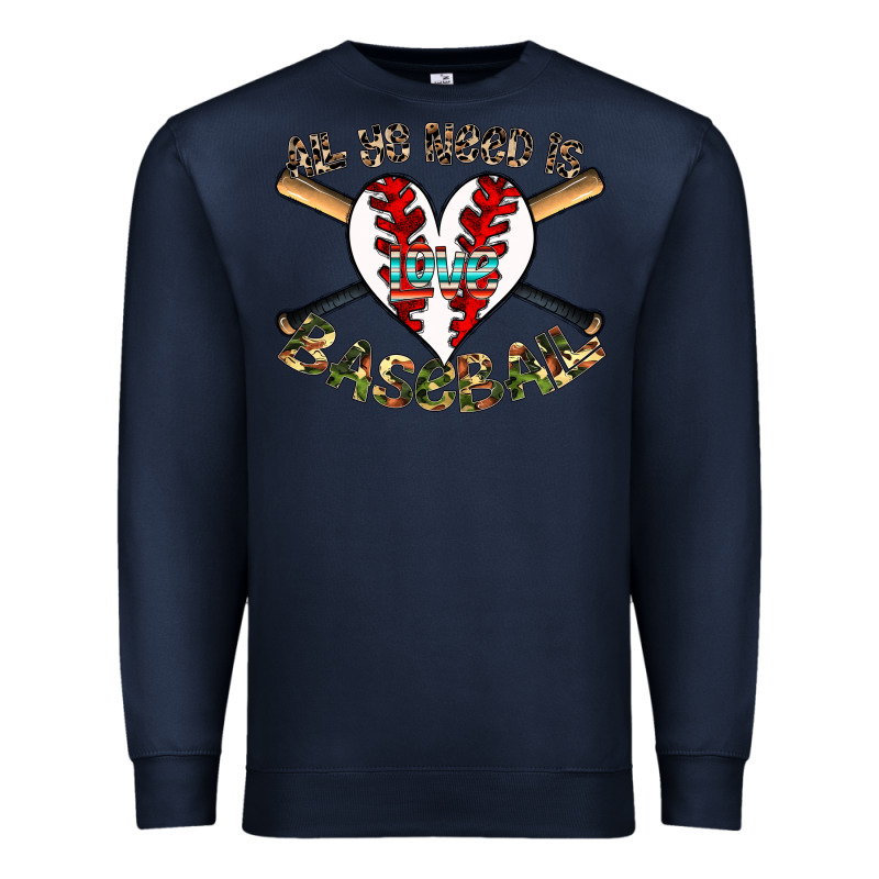 All You Need Is Love Baseball Premium Sweatshirt by CowhideDigitalArt | Teevron