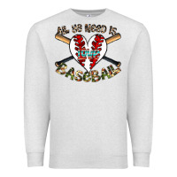 Oatmeal Heather all you need is love baseball Premium Sweatshirt - CowhideDigitalArt