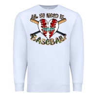 White all you need is love baseball Premium Sweatshirt - CowhideDigitalArt