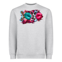 Heather Grey Western xoxo Heavyweight Sweatshirt - FaDigitalArtStudio