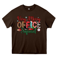 Chocolate Brown very merry office squad Heavy Core Tee - MaliasSmallBusiness