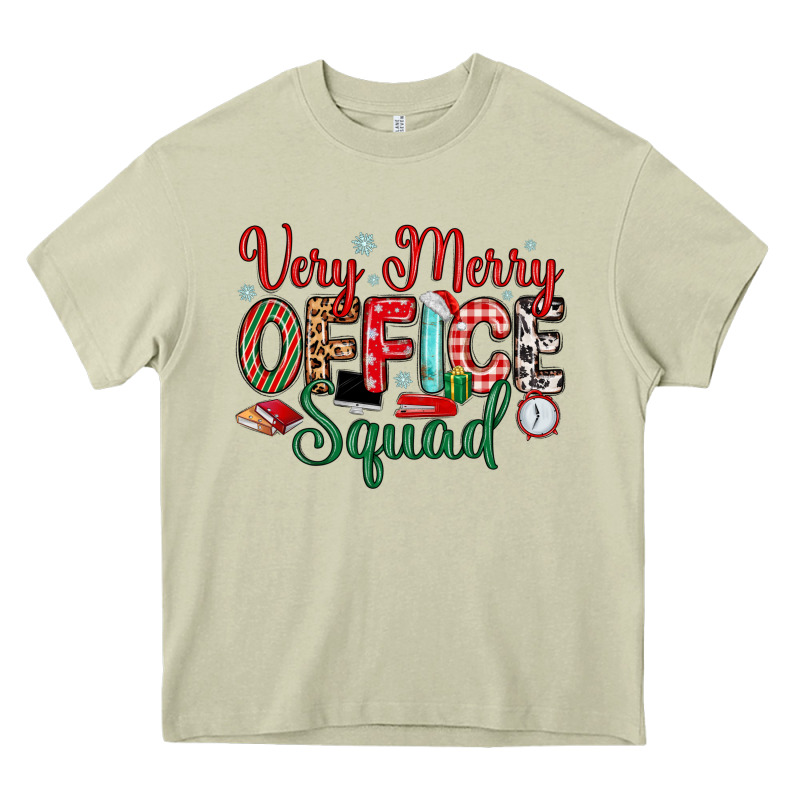 Very Merry Office Squad Heavy Core Tee by MaliasSmallBusiness | Teevron