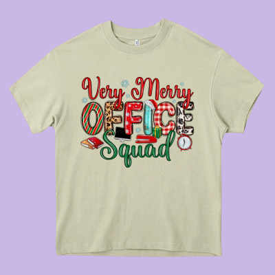 Very Merry Office Squad Heavy Core Tee Designed By Maliassmallbusiness