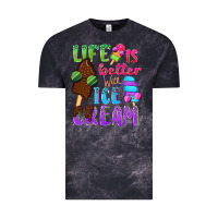 Cloud Black Life is better with ice cream Vintage Tee - NancyCooperArtShop