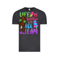 Vintage Black Life is better with ice cream Vintage Tee - NancyCooperArtShop