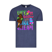 Vintage Denim Life is better with ice cream Vintage Tee - NancyCooperArtShop