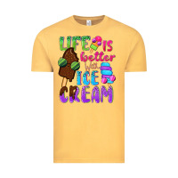 Vintage Mustard Life is better with ice cream Vintage Tee - NancyCooperArtShop