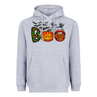 Heather Grey boo halloween Heavyweight Hoodie - CowhideDigitalArt
