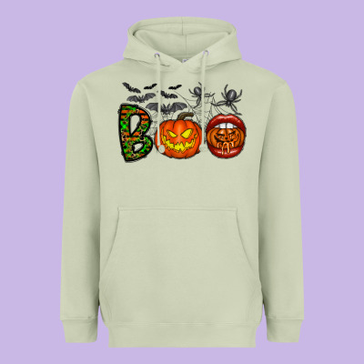 Boo Halloween Heavyweight Hoodie Designed By Cowhidedigitalart