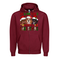 Burgundy We Woof You A Merry Christmas Zipper Hoodie - FaDigitalArtStudio