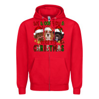 Red We Woof You A Merry Christmas Zipper Hoodie - FaDigitalArtStudio