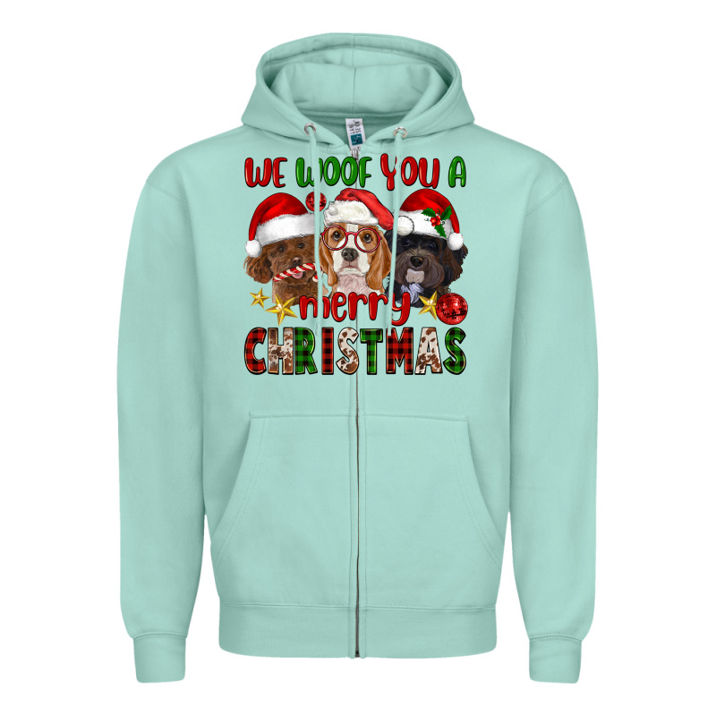 We Woof You A Merry Christmas Zipper Hoodie by FaDigitalArtStudio | Teevron