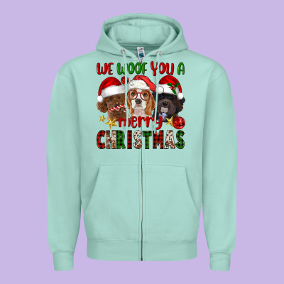 We Woof You A Merry Christmas Zipper Hoodie Designed By Fadigitalartstudio