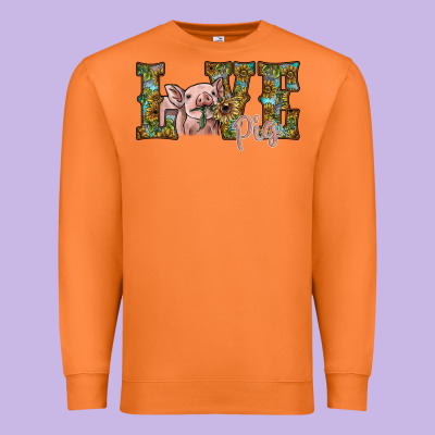 Love Pig Premium Sweatshirt Designed By Sublimationcraftshop