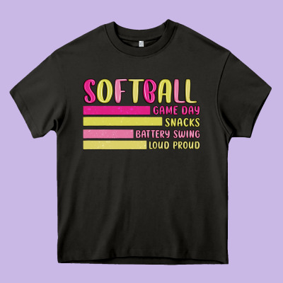 Retro Softball Png Heavy Core Tee Designed By Jahusdesignshop