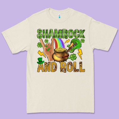 Shamrock And Roll Premium Tee Designed By Bundleandbundleshop