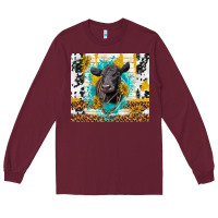 Burgundy black angus Long Sleeve Tee - TumblerDesignByShophia