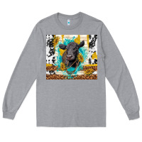Heather Grey black angus Long Sleeve Tee - TumblerDesignByShophia
