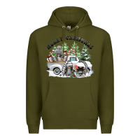 Army Green merry christmas gnomies Premium Hoodie - FaDigitalArtStudio