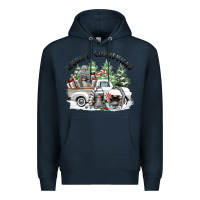 Navy merry christmas gnomies Premium Hoodie - FaDigitalArtStudio