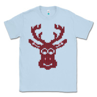Dusty Blue Christmas Deer Ugly Classic Tee - Bettercallsaul