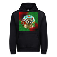 Black christmas raccoon Urban Hoodie - BarkalooDesign