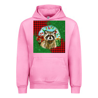 Fuchsia Pink christmas raccoon Urban Hoodie - BarkalooDesign