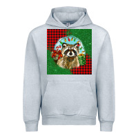 Heather Grey christmas raccoon Urban Hoodie - BarkalooDesign