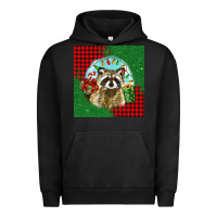 Pigment Black christmas raccoon Urban Hoodie - BarkalooDesign