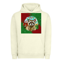 Pigment Pistachio christmas raccoon Urban Hoodie - BarkalooDesign