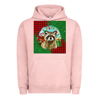 Pigment Salmon christmas raccoon Urban Hoodie - BarkalooDesign