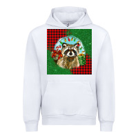 White christmas raccoon Urban Hoodie - BarkalooDesign