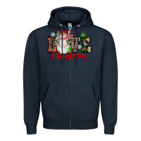 Navy Love Christmas Snowman Zipper Hoodie - FaDigitalArtStudio