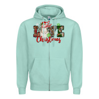 Seafoam Love Christmas Snowman Zipper Hoodie - FaDigitalArtStudio