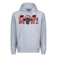 Heather Grey valentines day mini black Premium Hoodie - RanaPortraitStore
