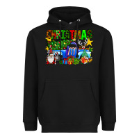 Black christmas truck Heavyweight Hoodie - SublimationCraftShop