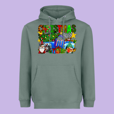 Christmas Truck Heavyweight Hoodie Designed By Sublimationcraftshop