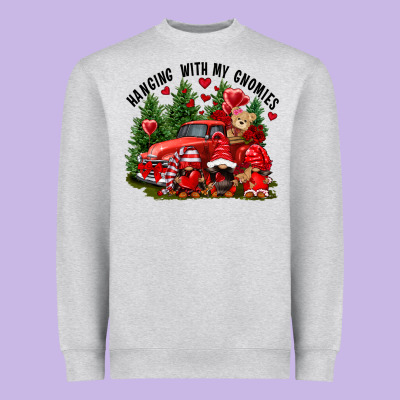 Valentine's Day Hanging With My Gnomies Heavyweight Sweatshirt Designed By Fadigitalartstudio