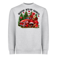 Heather Grey Valentine's Day hanging with my gnomies Heavyweight Sweatshirt - FaDigitalArtStudio