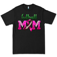 Black Football Mom Breast Cancer Premium Tee - BundleAndBundleShop