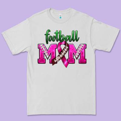 Football Mom Breast Cancer Premium Tee Designed By Bundleandbundleshop