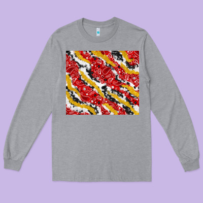 Bandana And Cowhide Pattern Long Sleeve Tee Designed By Tumblerdesignbyshophia