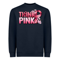 Navy Think pink Cancer Awareness Heavyweight Sweatshirt - FaDigitalArtStudio