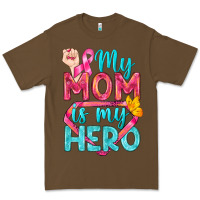 Cacao My Mom Is My Hero Breast Cancer Premium Tee - BundleAndBundleShop