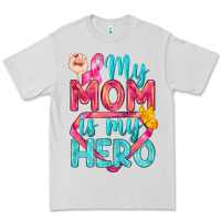Dove Grey My Mom Is My Hero Breast Cancer Premium Tee - BundleAndBundleShop