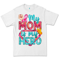White My Mom Is My Hero Breast Cancer Premium Tee - BundleAndBundleShop