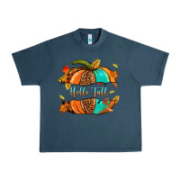 Midnight Navy pumpkin hello fall Urban Heavy Tee - NancyCooperArtShop