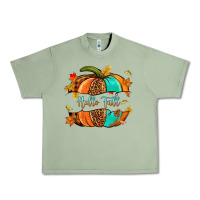 Oil Green pumpkin hello fall Urban Heavy Tee - NancyCooperArtShop