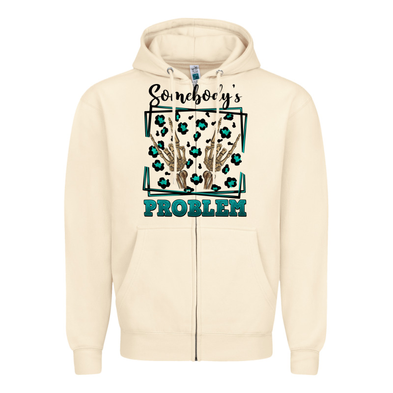 Somebody's Problem Hand Skeleton Zipper Hoodie by FaDigitalArtStudio | Teevron