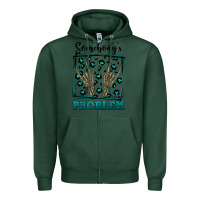 Sports Green Somebody's Problem Hand Skeleton Zipper Hoodie - FaDigitalArtStudio